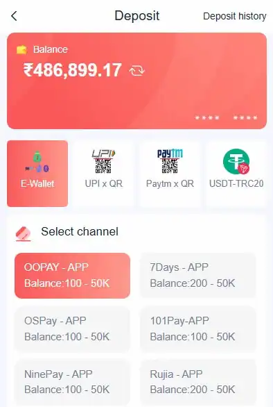 deposit daman game